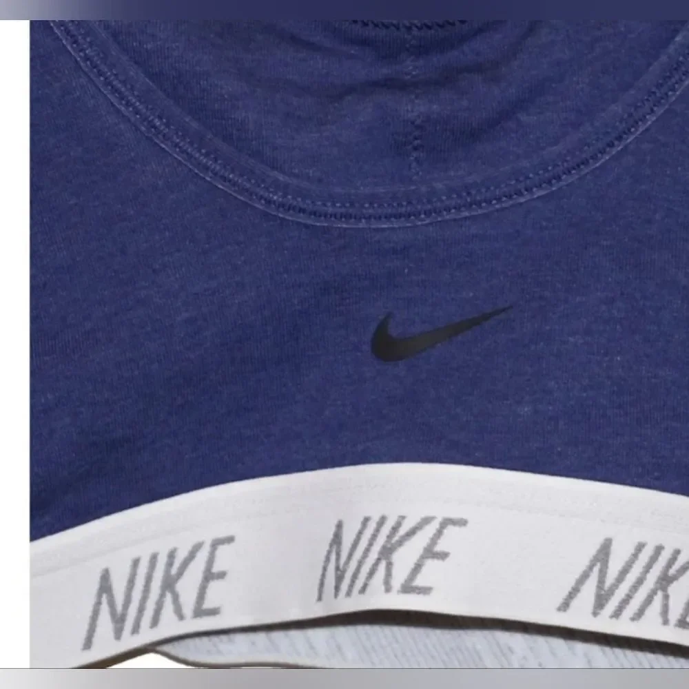 Nike XS Navy Blue Classic Soft Sports  Support Padded Cotton Women Training Bra